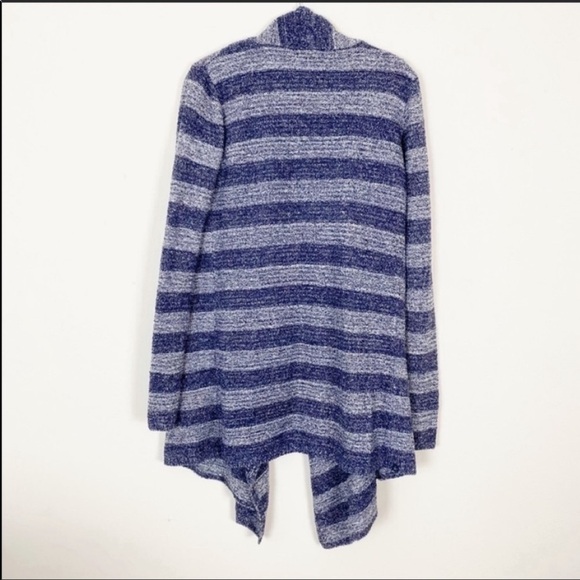 LIKE NEW BAREFOOT DREAMS Blue Stripe Cozy Soft Bamboo chic lite Cardigan Sweater - Picture 6 of 8